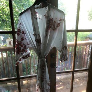 CHERRY BLOSSOM & CRANE KIMONO ROBE - Kim and Ono